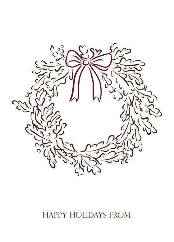 Gift tag “Corona”: Corona de follaje con moño. El clásico que va con cualquier envoltura.
