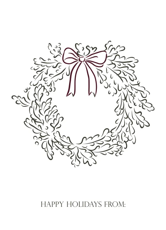 Gift tag “Corona”: Corona de follaje con moño. El clásico que va con cualquier envoltura.