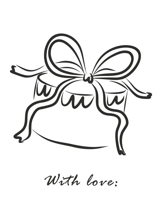 Gift tag “El moño”: Una caja con moño de listón. Para el regalo que se entrega en mano.